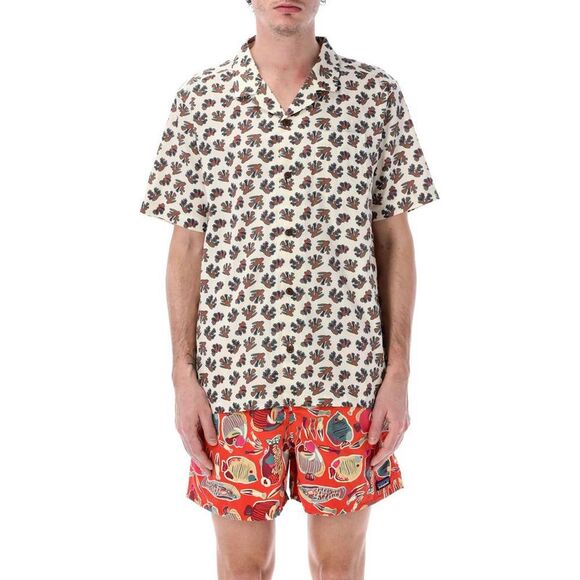 PATAGONIA Short Sleeve Camp Shirt Men CORAL WHITE Shirts